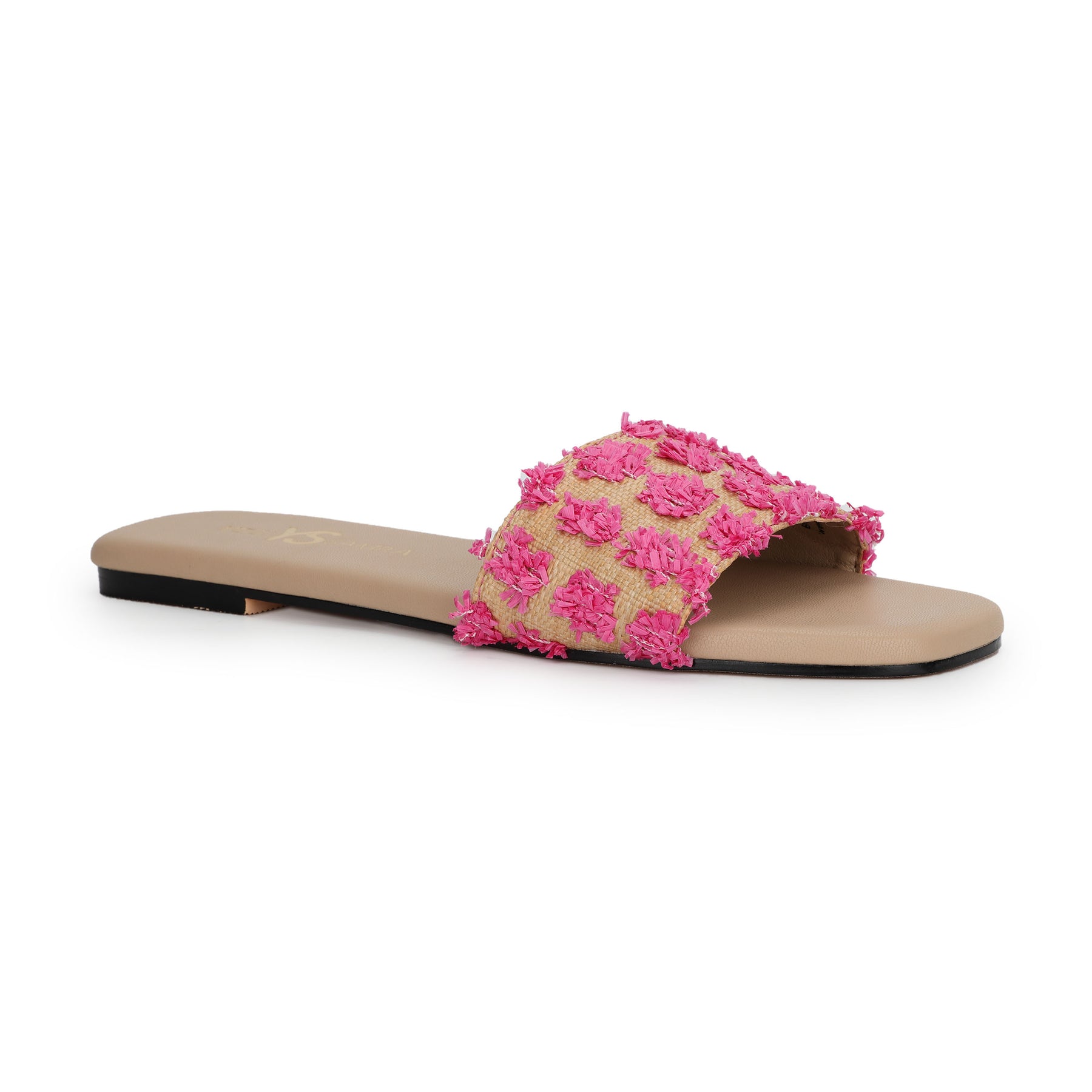 Reese Slide in Pink Raffia