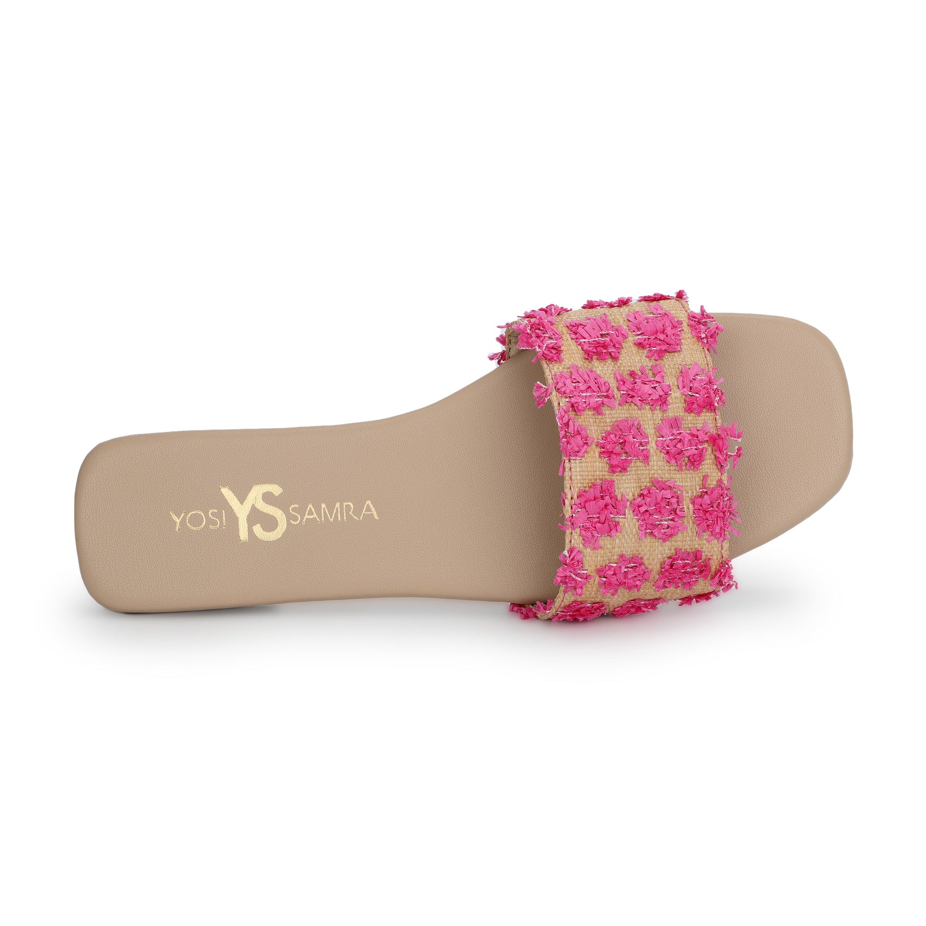 Reese Slide in Pink Raffia