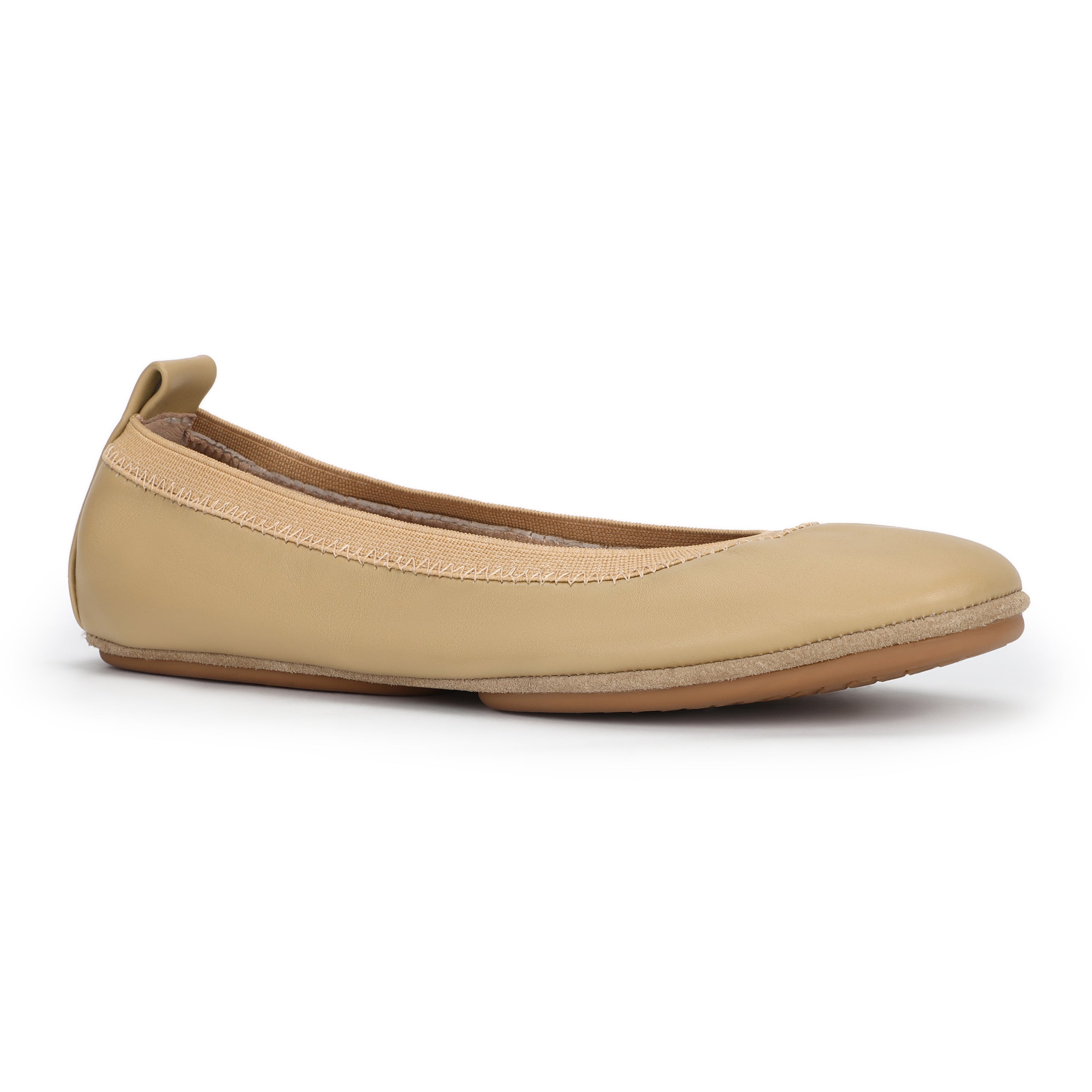 Samara Foldable Ballet Flat in Latte Leather - Yosi Samra - Women's Flats