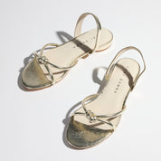 Alison Slingback Sandal in Gold Leather - Yosi Samra  - Women's Sandals