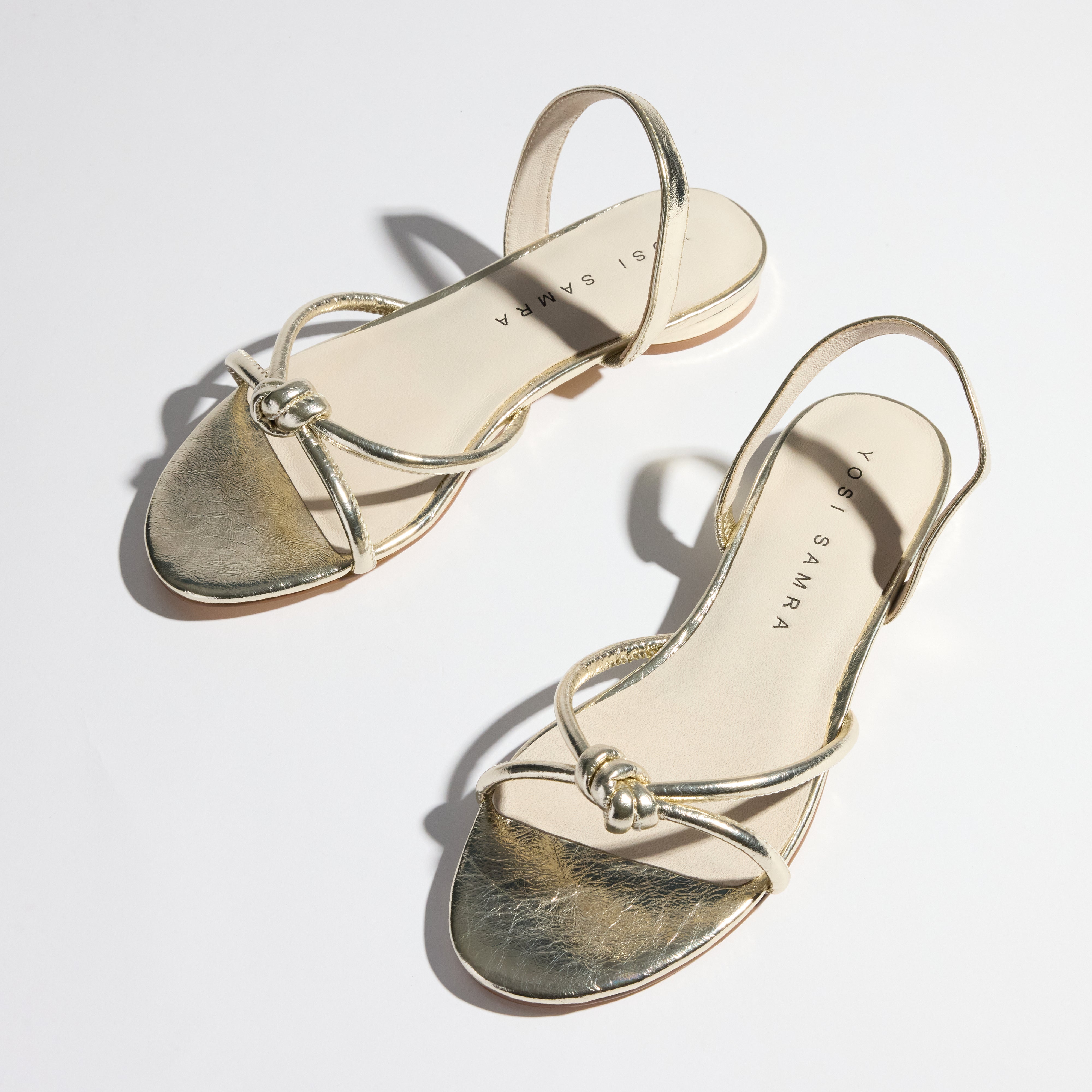 Alison Slingback Sandal in Gold Leather - Yosi Samra  - Women's Sandals