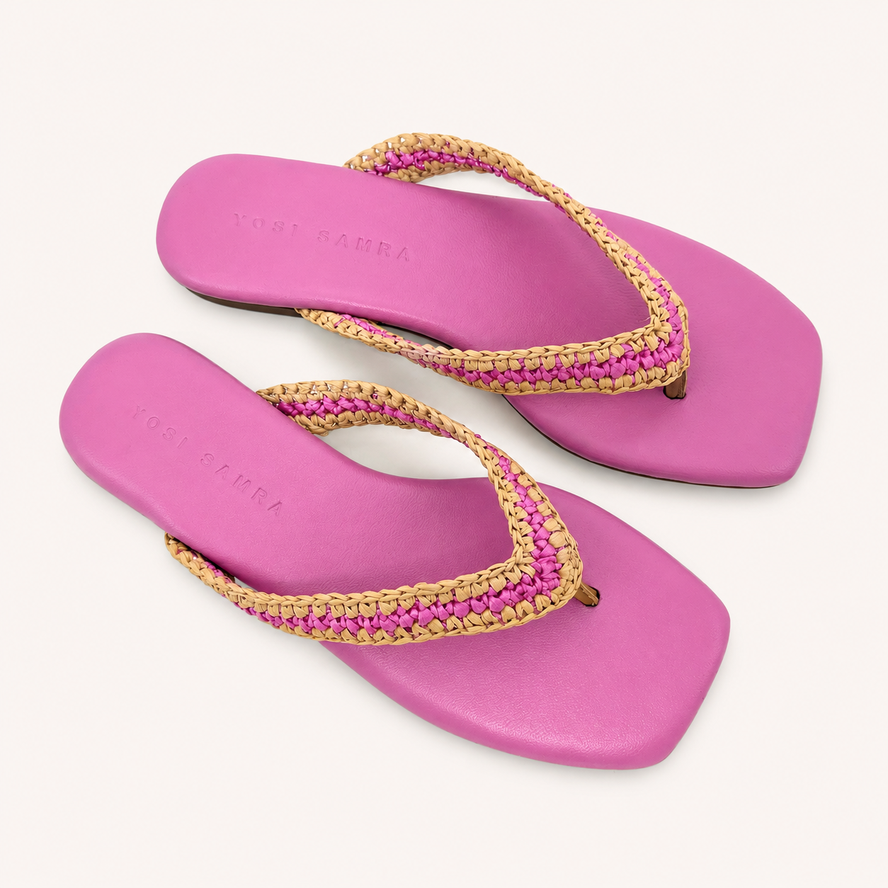ANTIBES SANDAL IN FUSCHIA RAFFIA