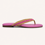 ANTIBES SANDAL IN FUSCHIA RAFFIA