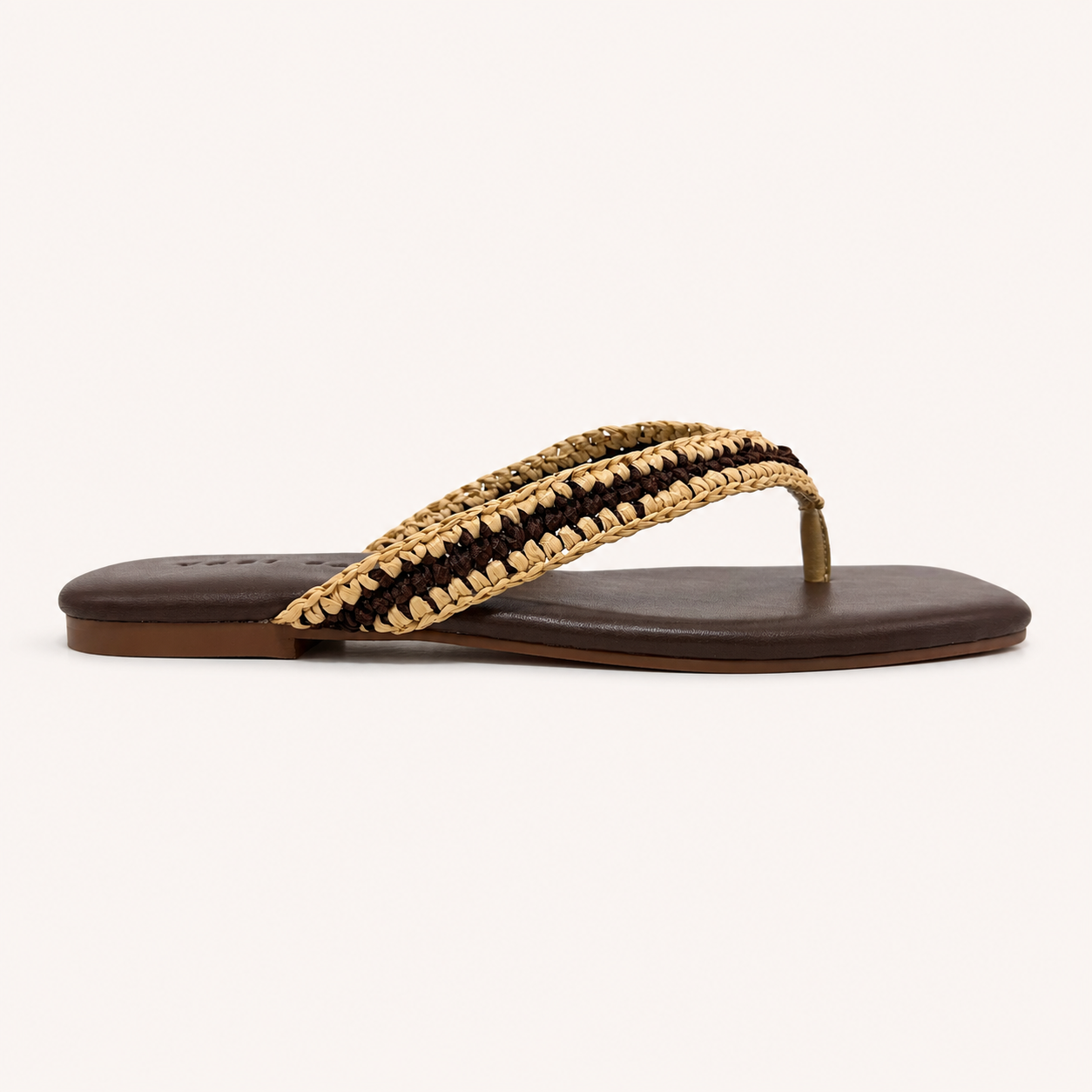 ANTIBES SANDAL IN BROWN RAFFIA