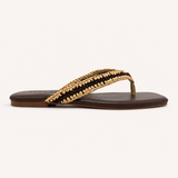ANTIBES SANDAL IN BROWN RAFFIA