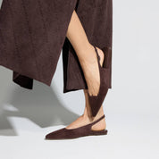 Bedford Flat in Chocolate Suede