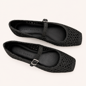 Calvi Mary Jane in Black Raffia