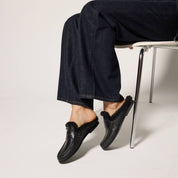 Camden Mule Loafer in Black Leather