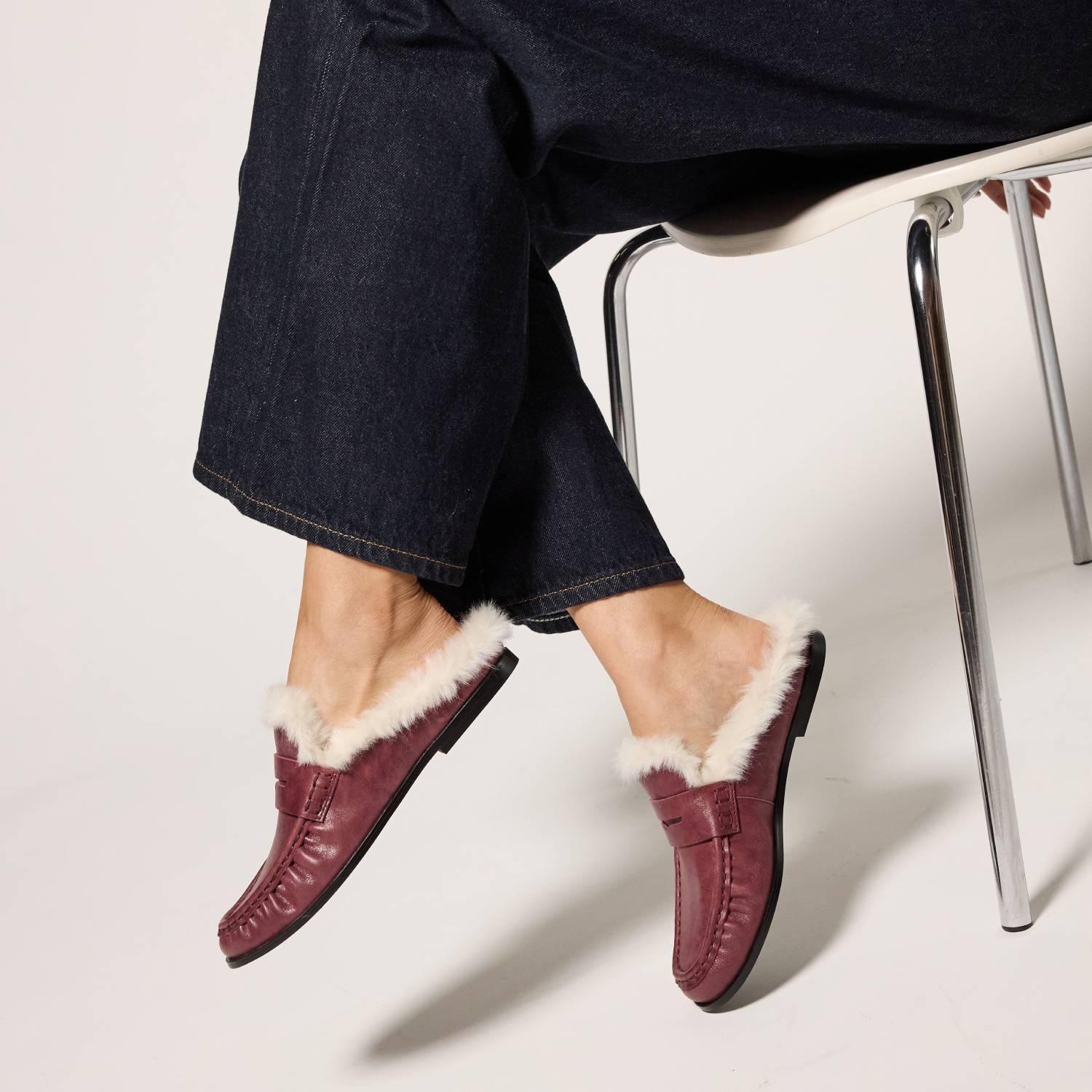 Camden Mule Loafer in Burgundy Leather