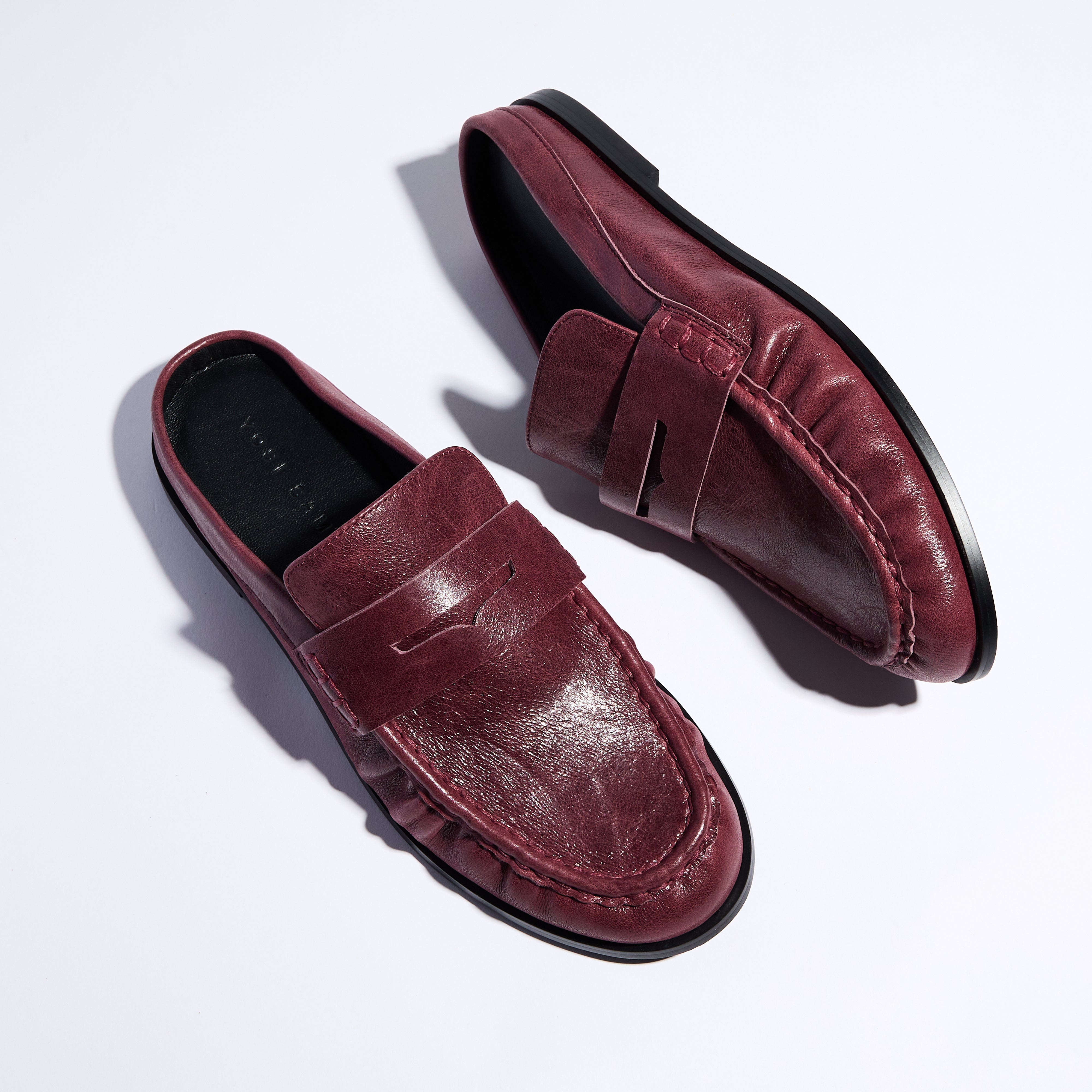 Camden Mule in Burgundy Leather