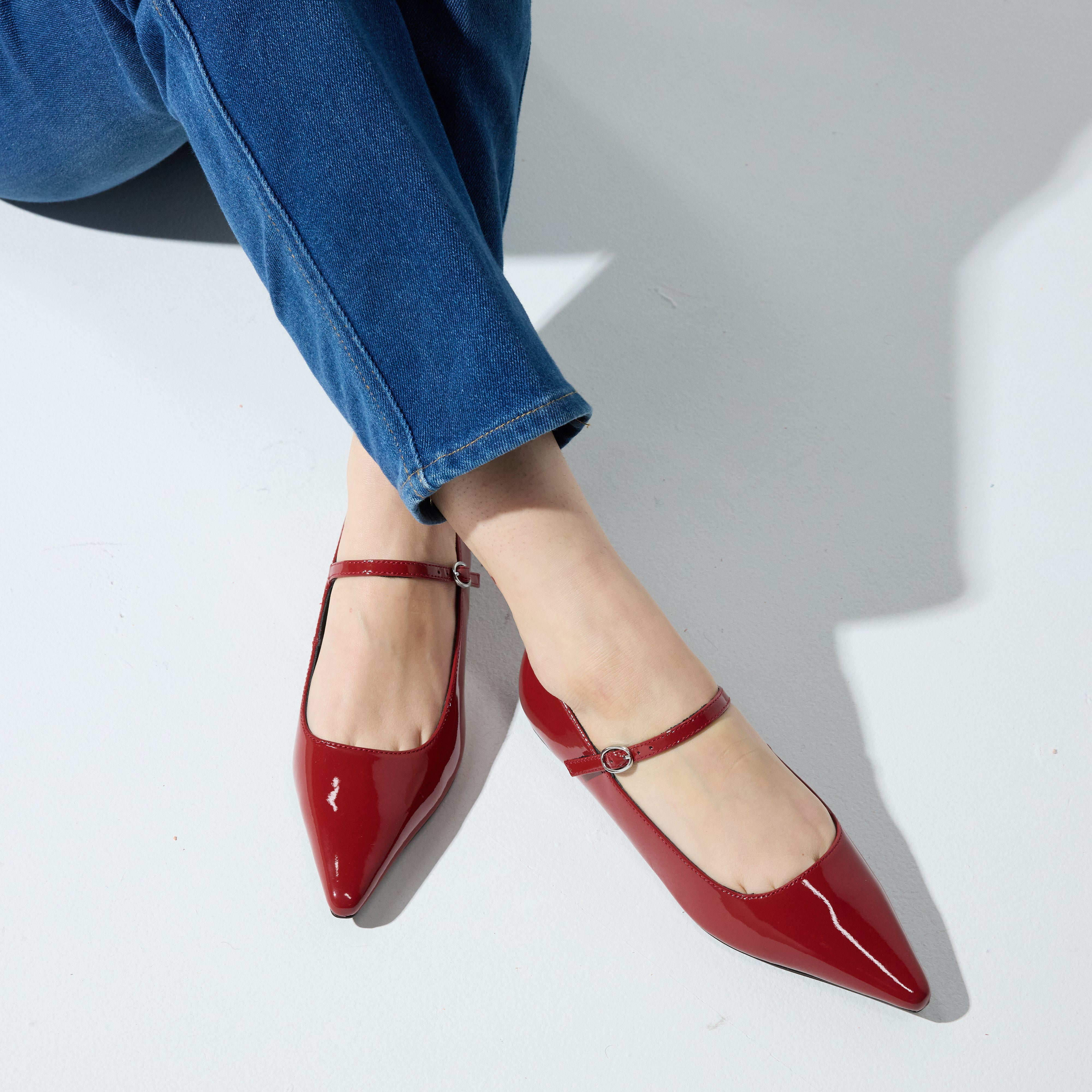 Camille Flat in Rust Patent Leather