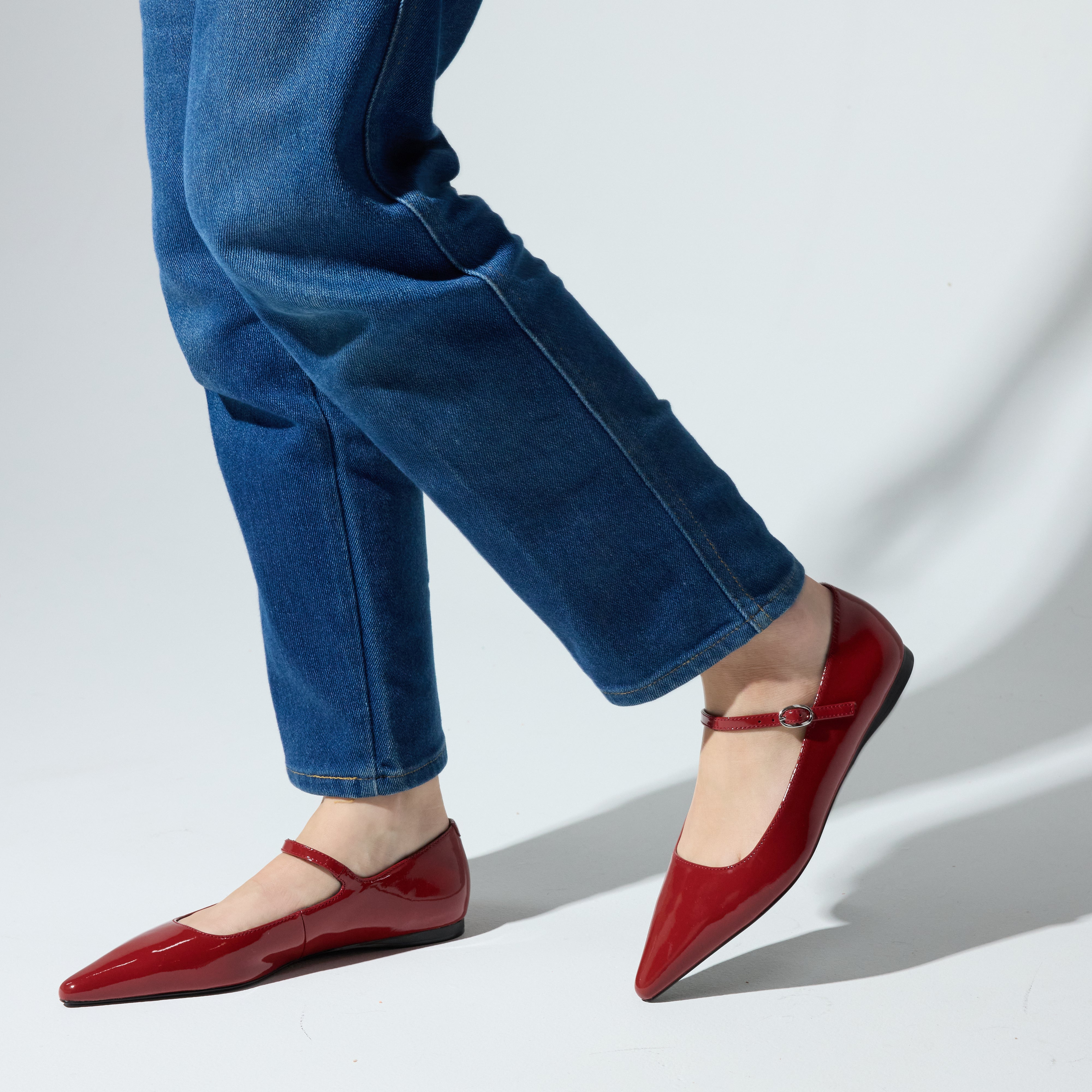 Camille Flat in Rust Patent Leather