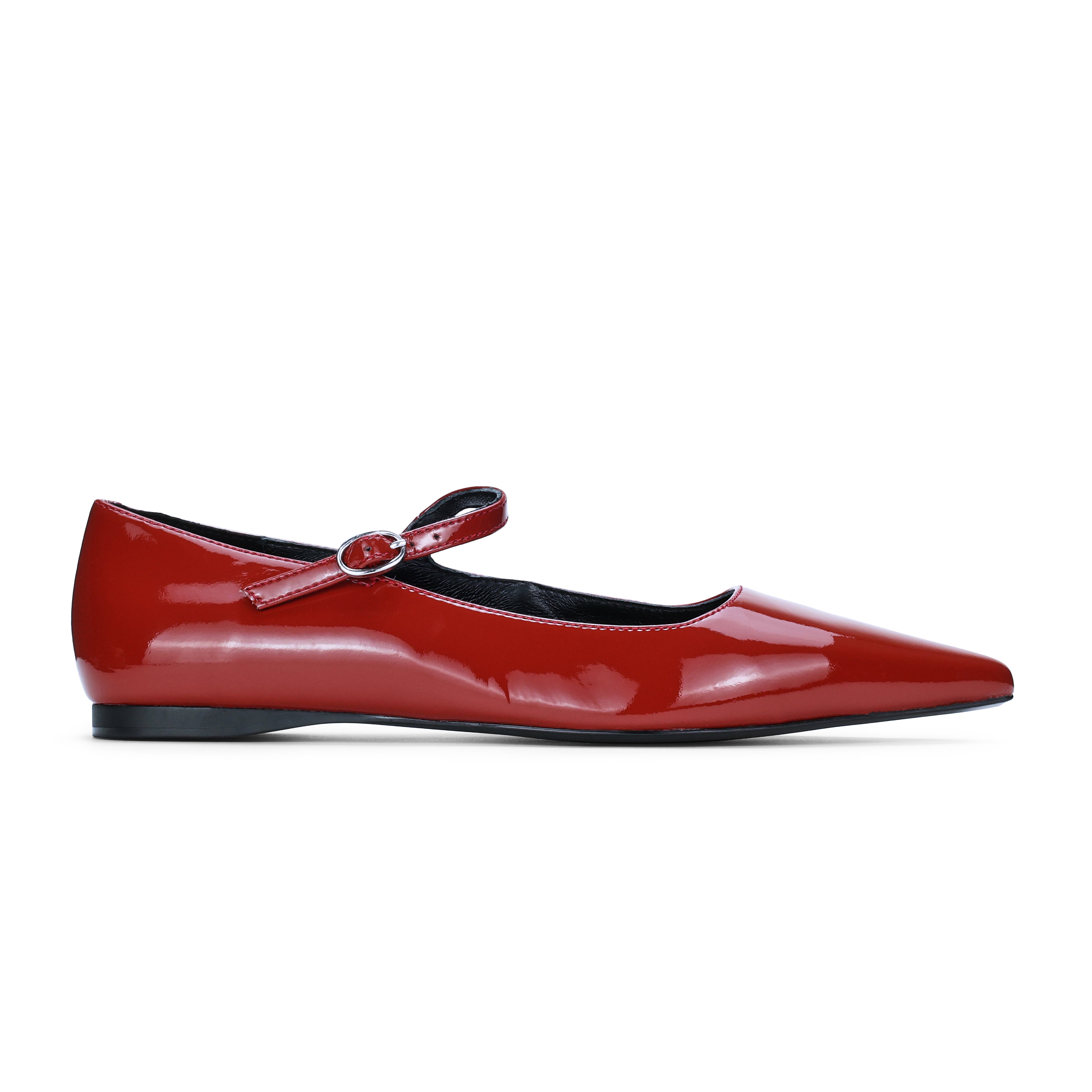 Camille Flat in Rust Patent Leather