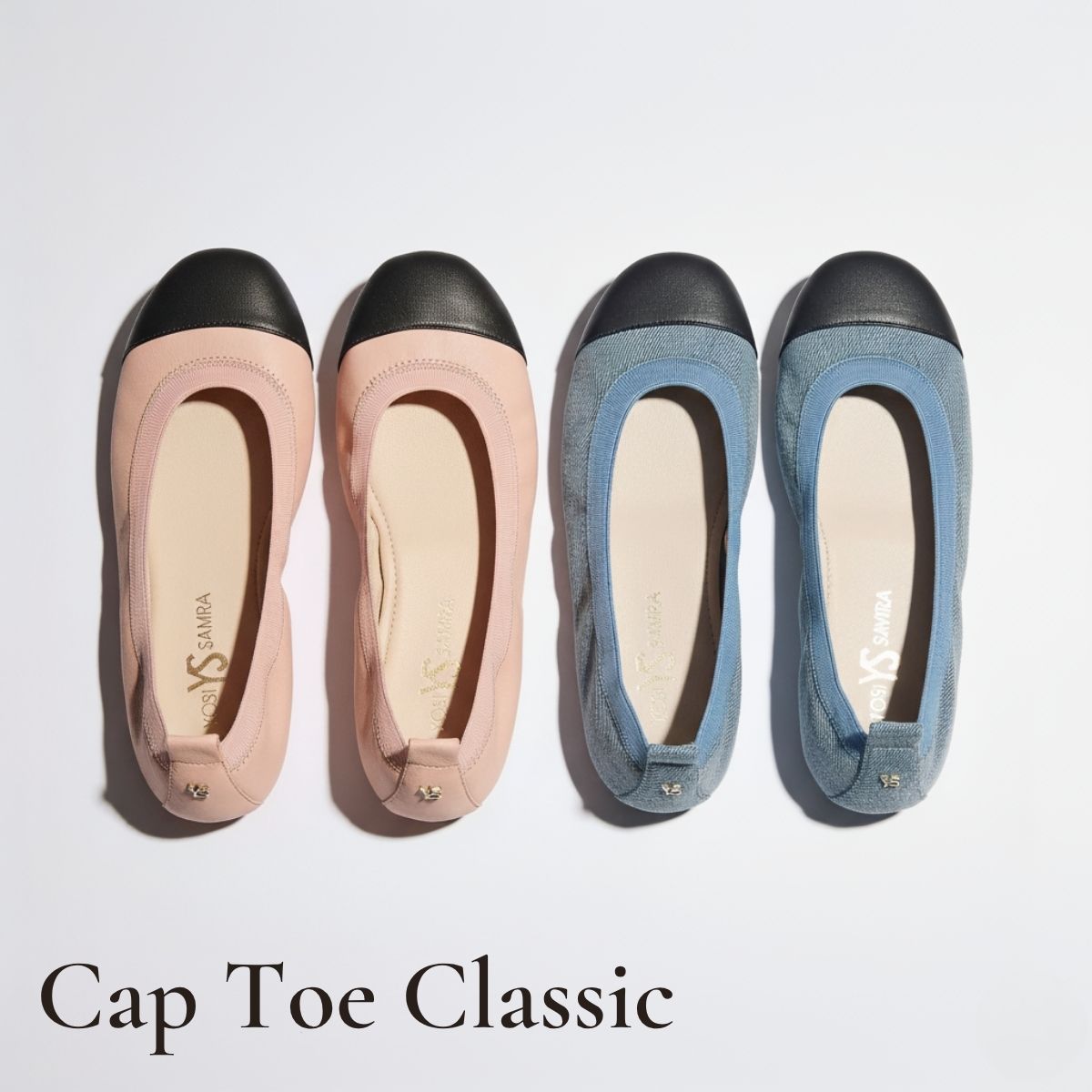 Cap Toe Foldable Ballet Flat