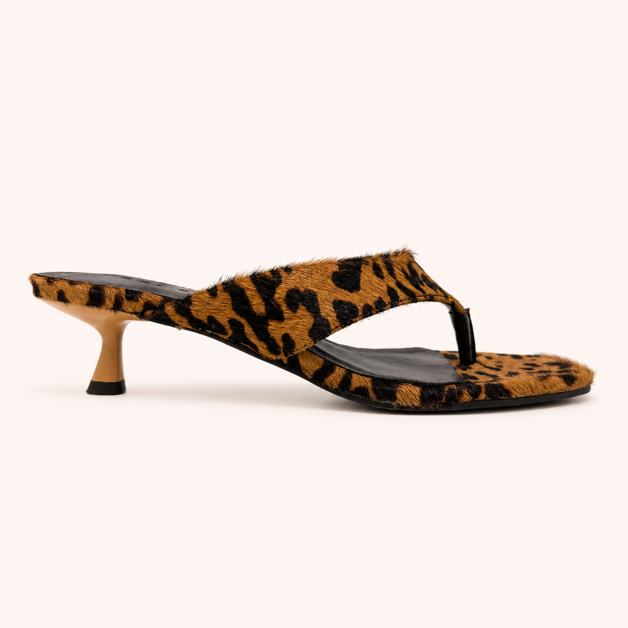 CAPRI HEEL IN LEOPARD CALF HAIR