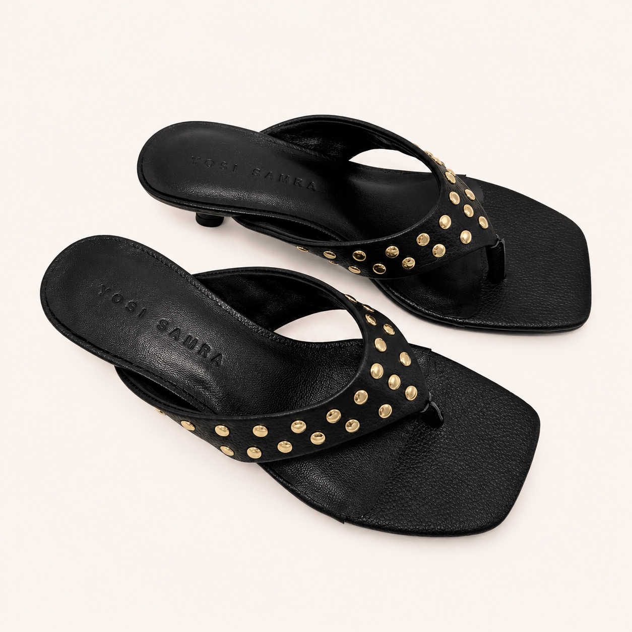 CAPRI STUD SANDAL IN BLACK LEATHER