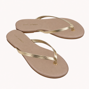 RIVINGTON FLIP FLOP IN BEIGE/GOLD