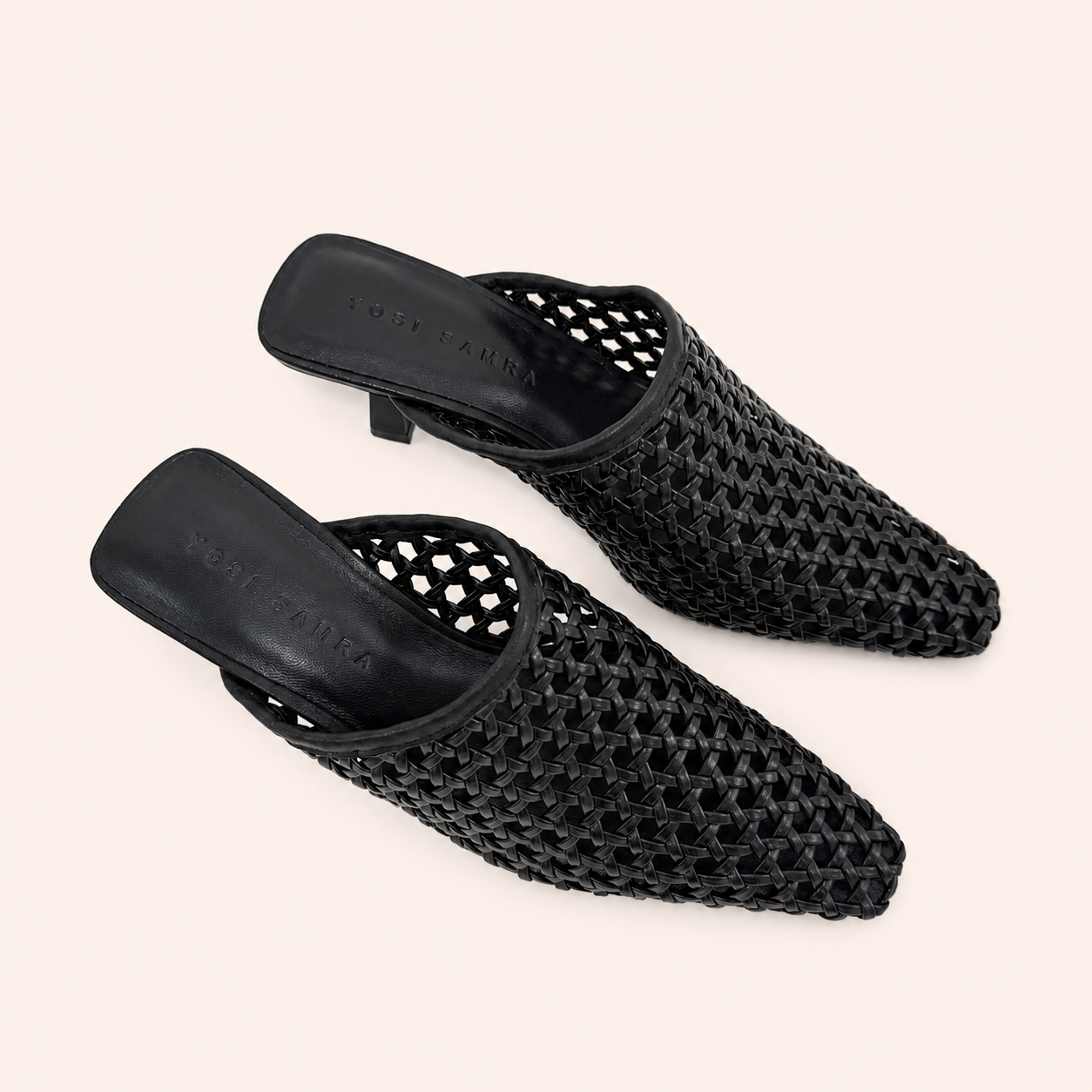 CHELSEA HEEL IN BLACK WOVEN