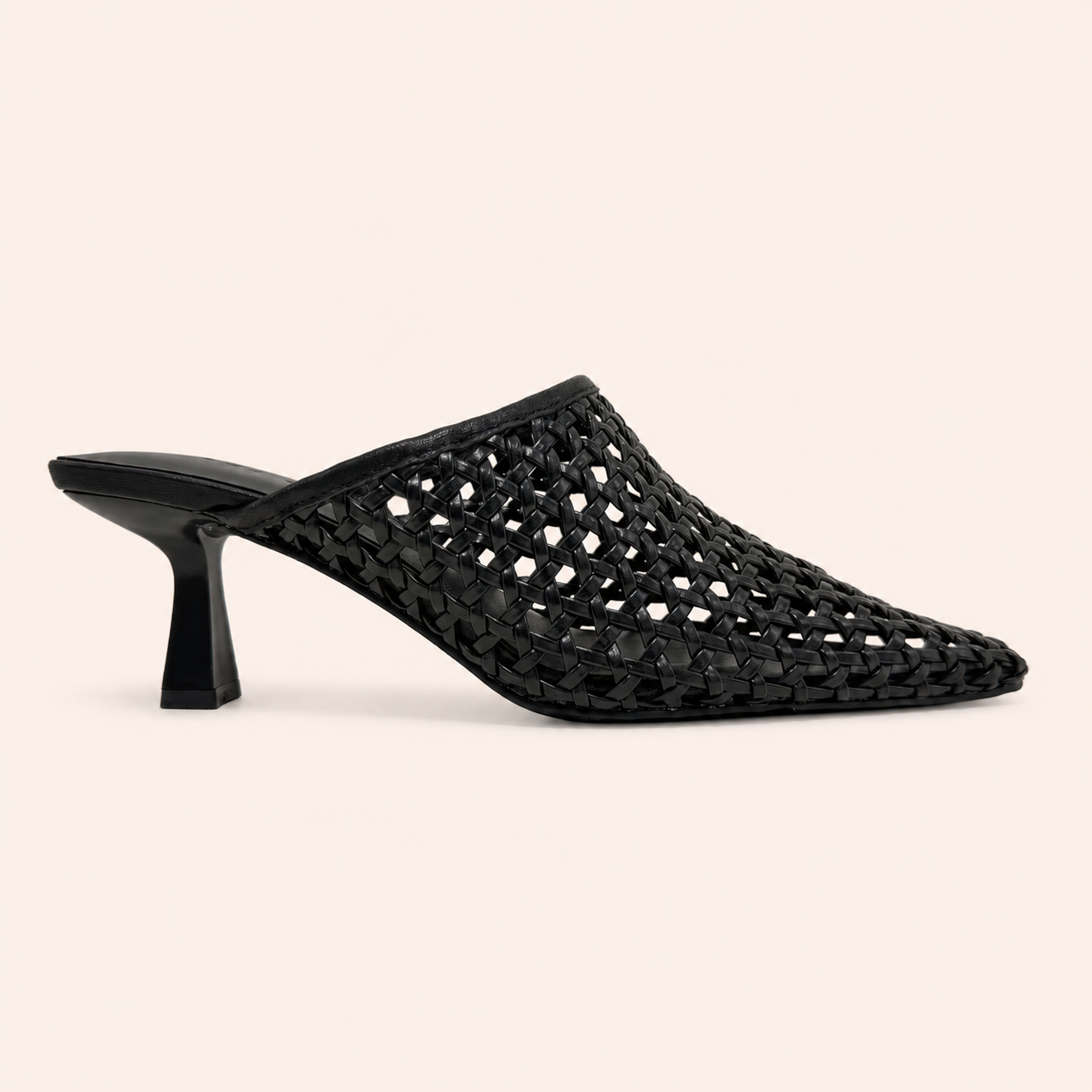 CHELSEA HEEL IN BLACK WOVEN