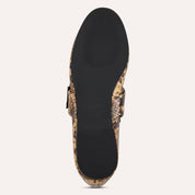 Danvers Ballet Flat in Chocolate Snake Leather