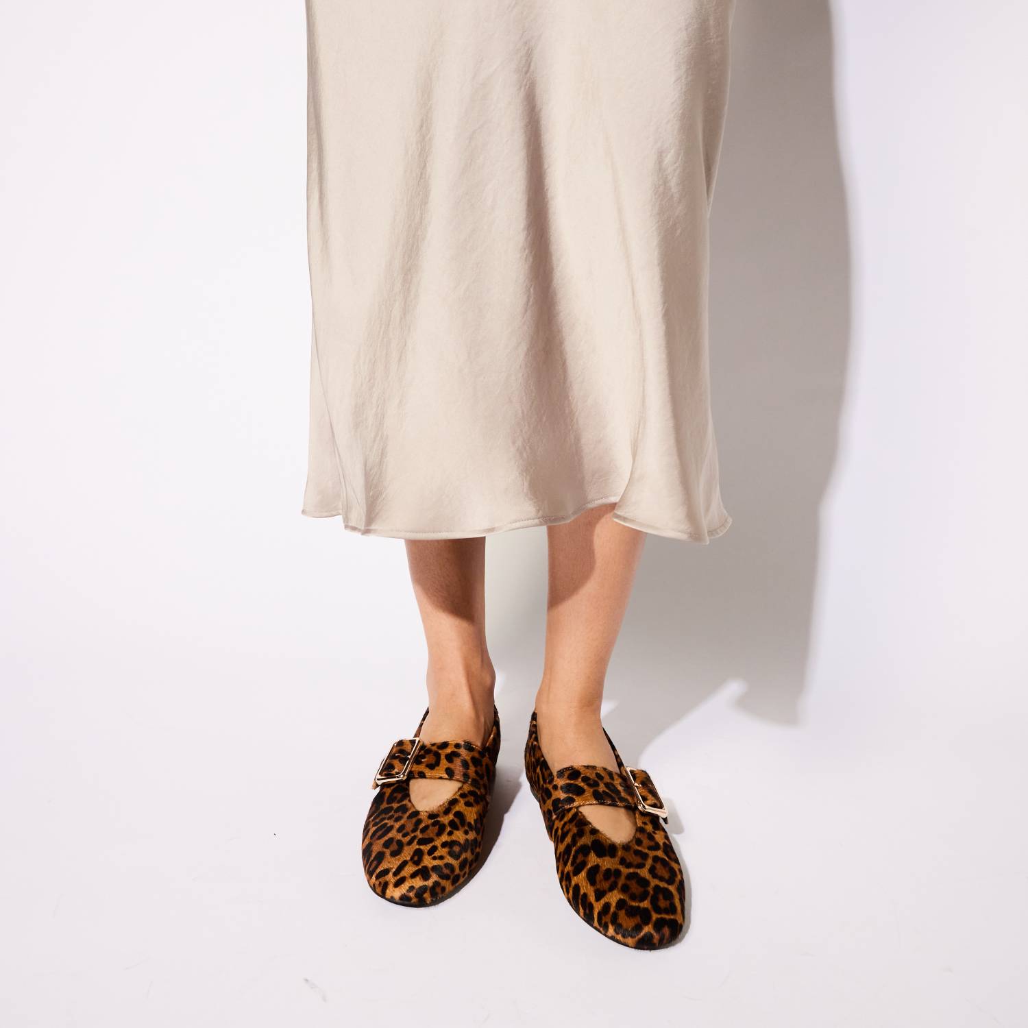 Danvers Ballet Flat in Leopard Calf Hair