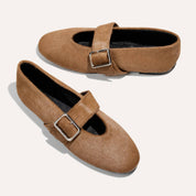 Danvers Ballet Flat in Light Brown Calf Hair