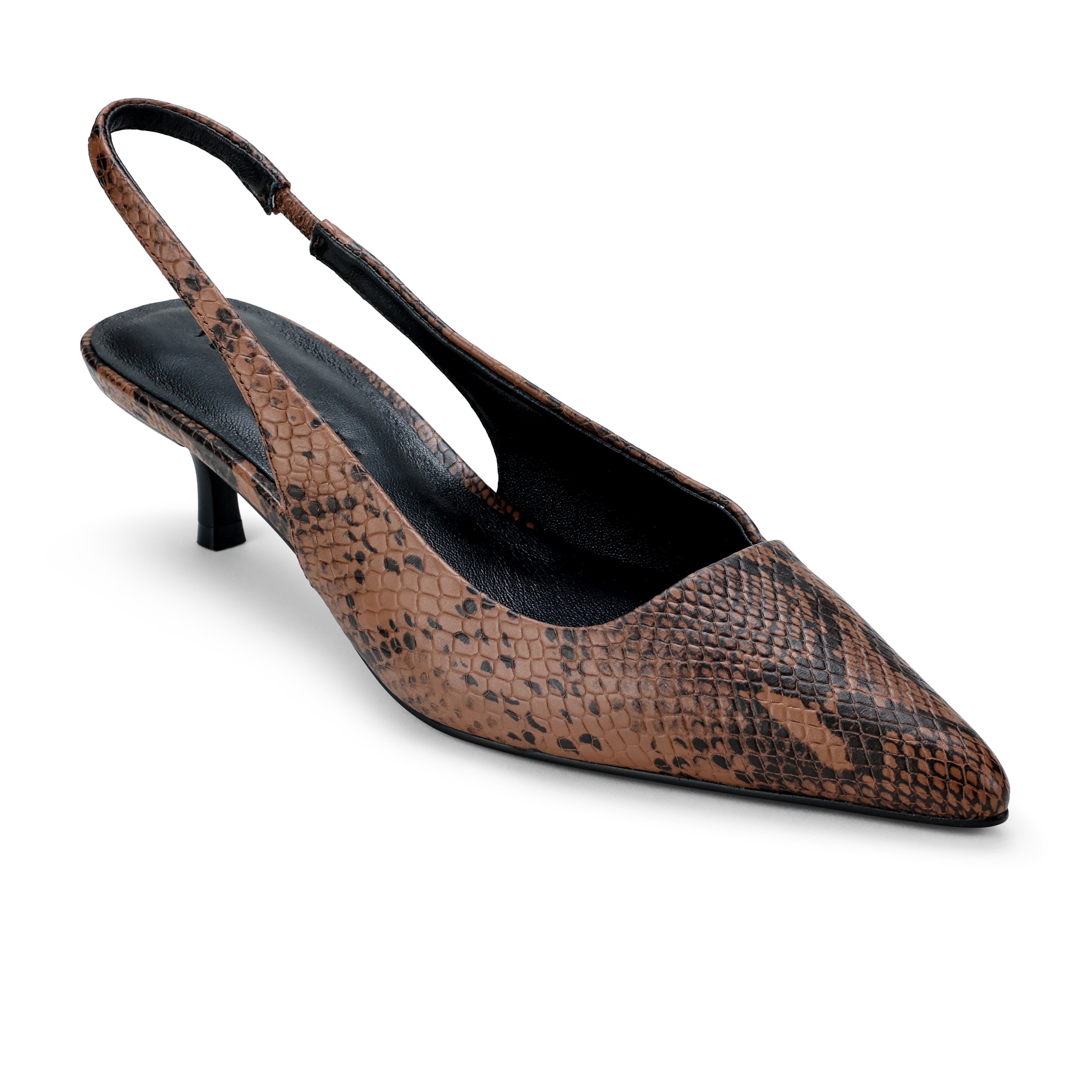 Delilah in Chocolate Snake Leather