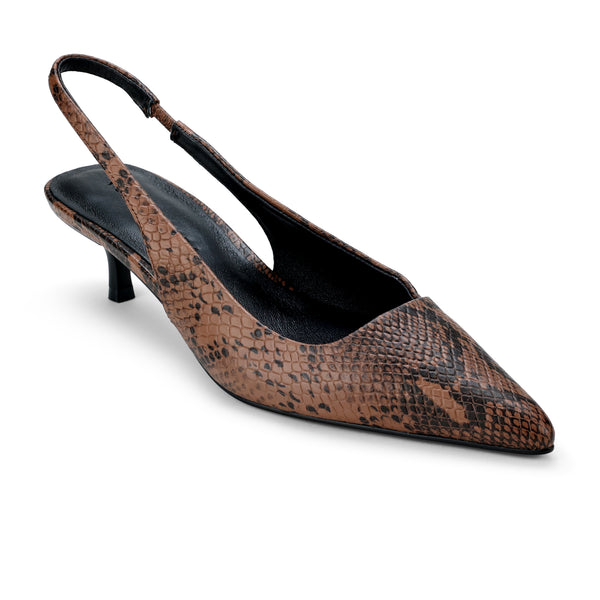 Delilah in Chocolate Snake Leather