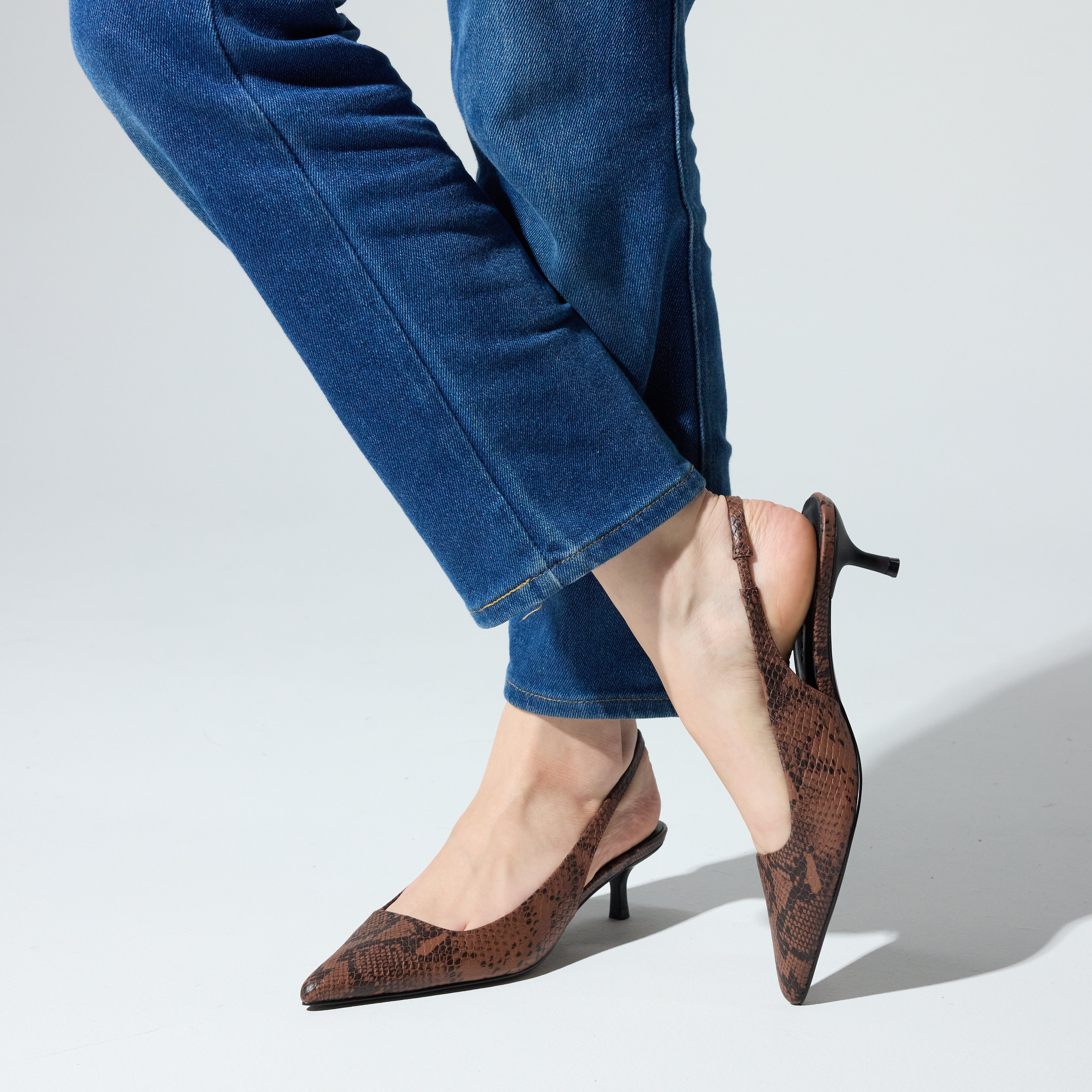 Delilah in Chocolate Snake Leather