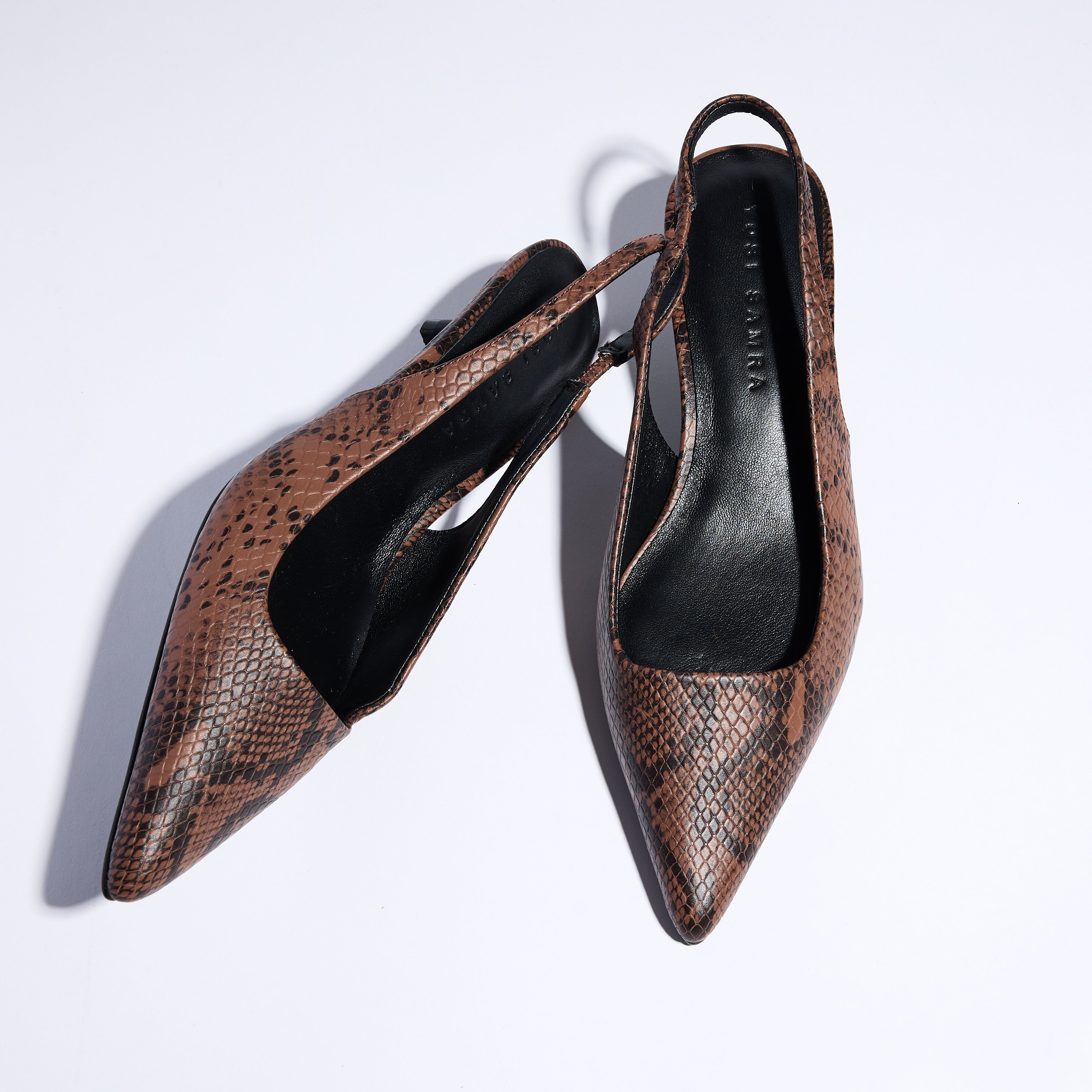 Delilah in Chocolate Snake Leather