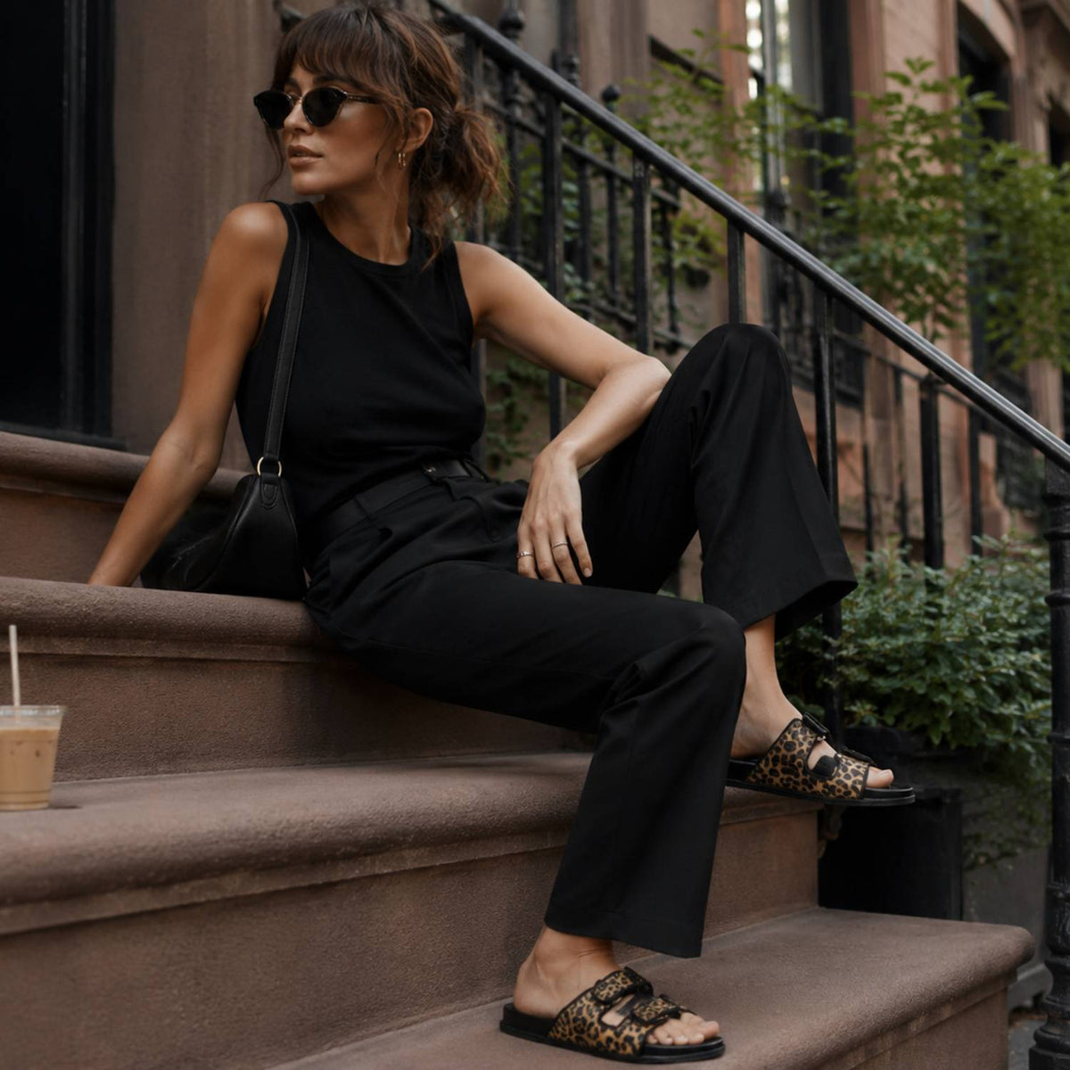 Elba Sandal in Leopard Nylon