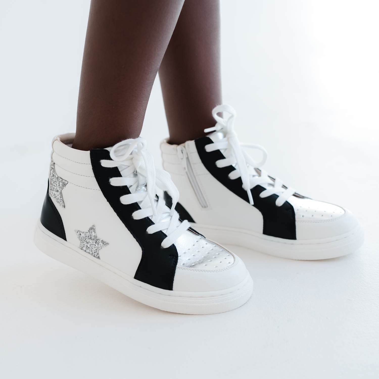 Miss Hannah Sneaker in Black & White - Kids - Yosi Samra  - Kids' Sneakers