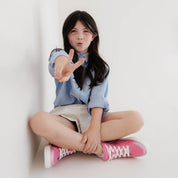 Miss Hannah Sneaker in Hot Pink - Kids - Yosi Samra  - Kids' Sneakers