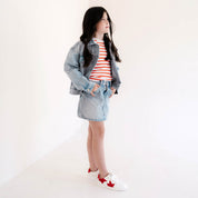 Miss Harper Sneaker in Red Glitter - Kids - Yosi Samra  - Kids' Sneakers