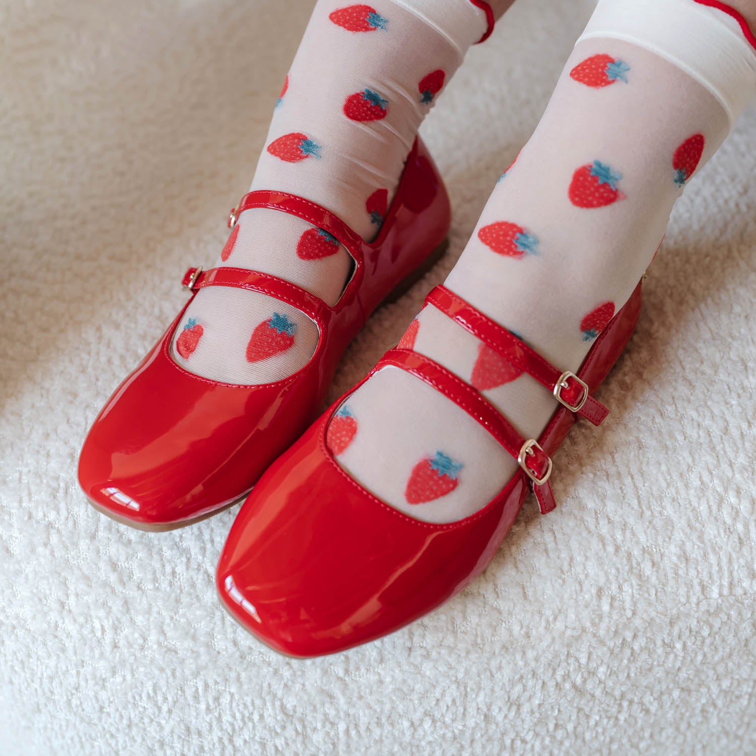 Miss Mary Flat in Red Patent - Kids - Yosi Samra  - Kids' Flats