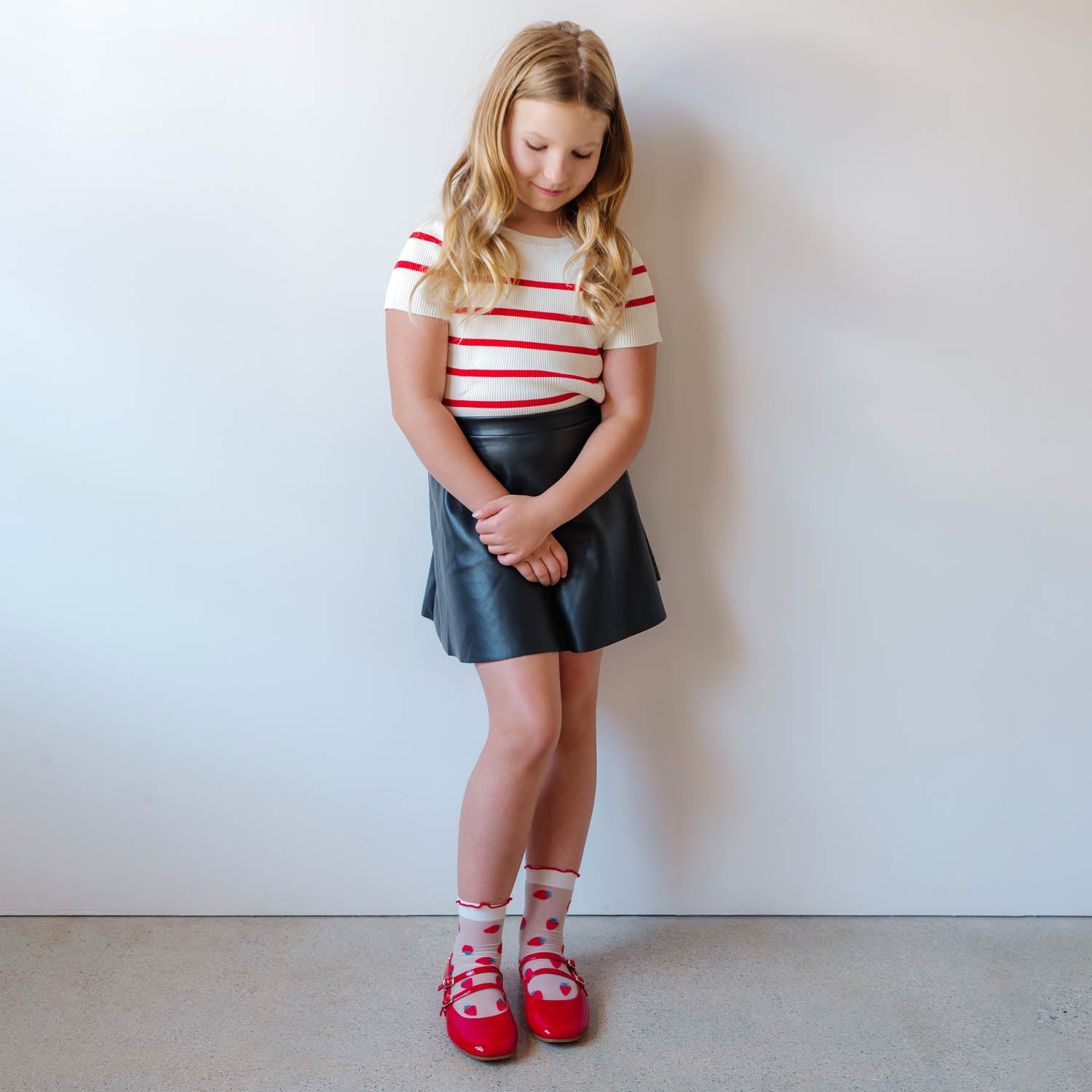 Miss Mary Flat in Red Patent - Kids - Yosi Samra  - Kids' Flats