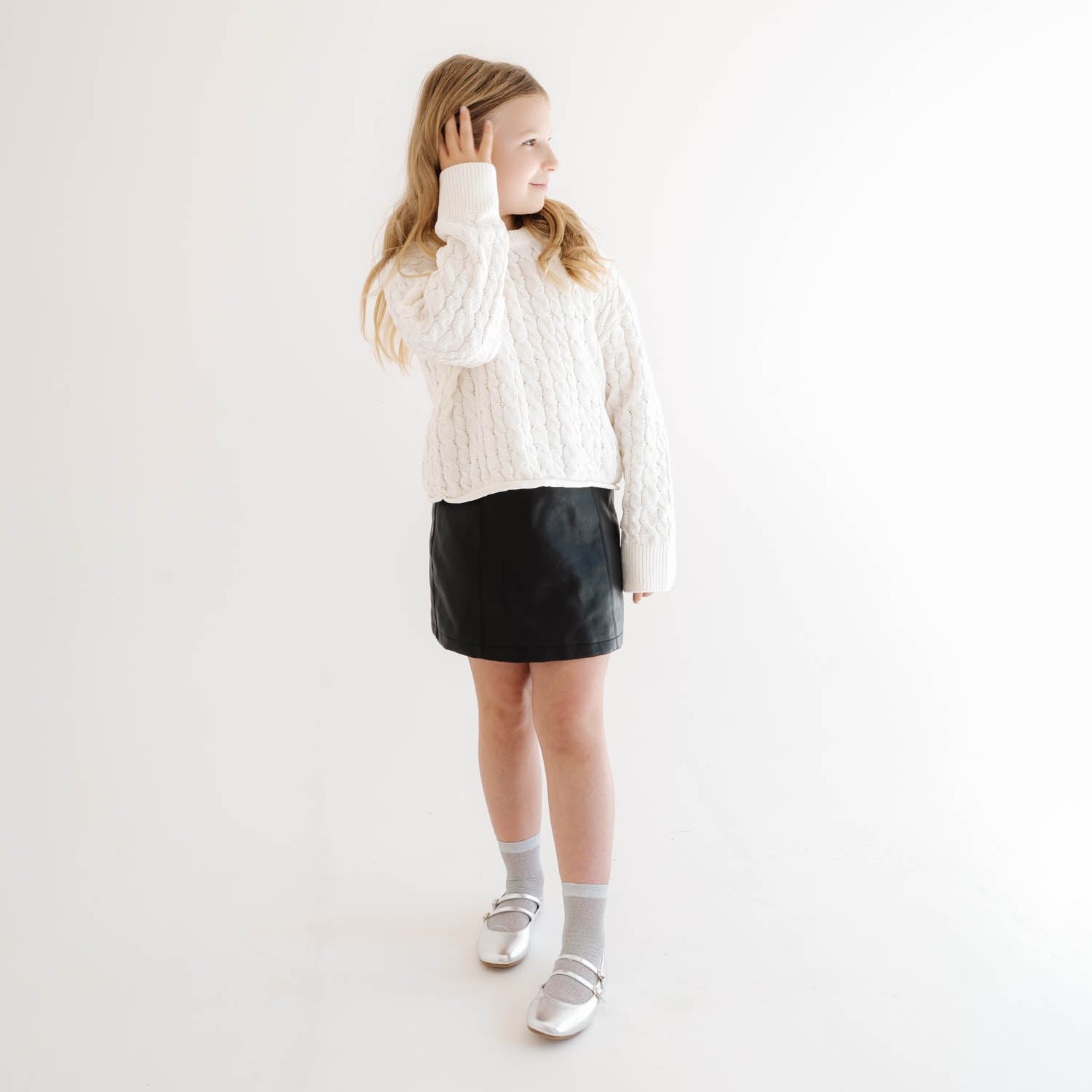 Miss Mary Flat in Silver - Kids - Yosi Samra  - Kids' Flats