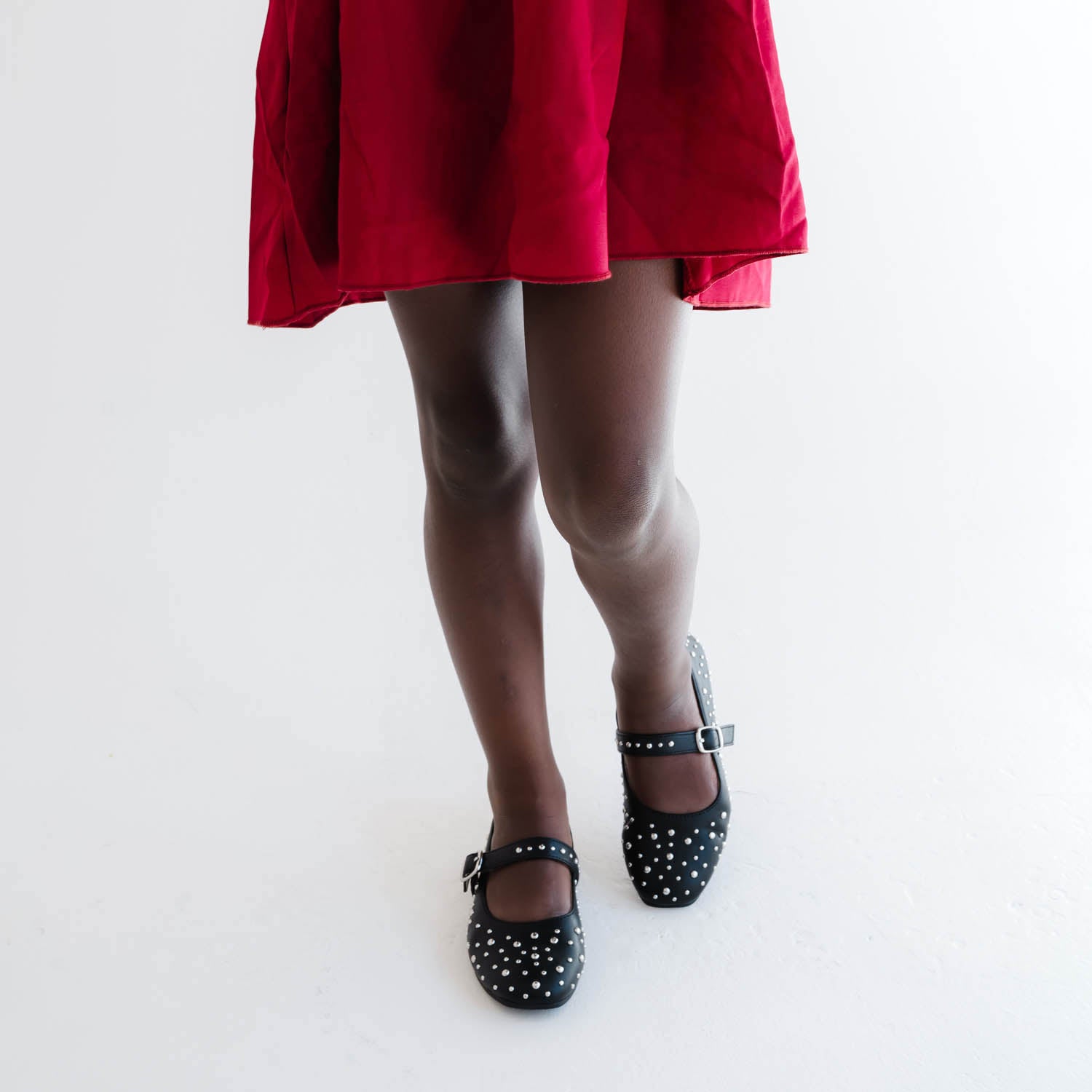 Miss Sadie Ballet Flat in Black Studs - Kids - Yosi Samra  - Kids' Flats