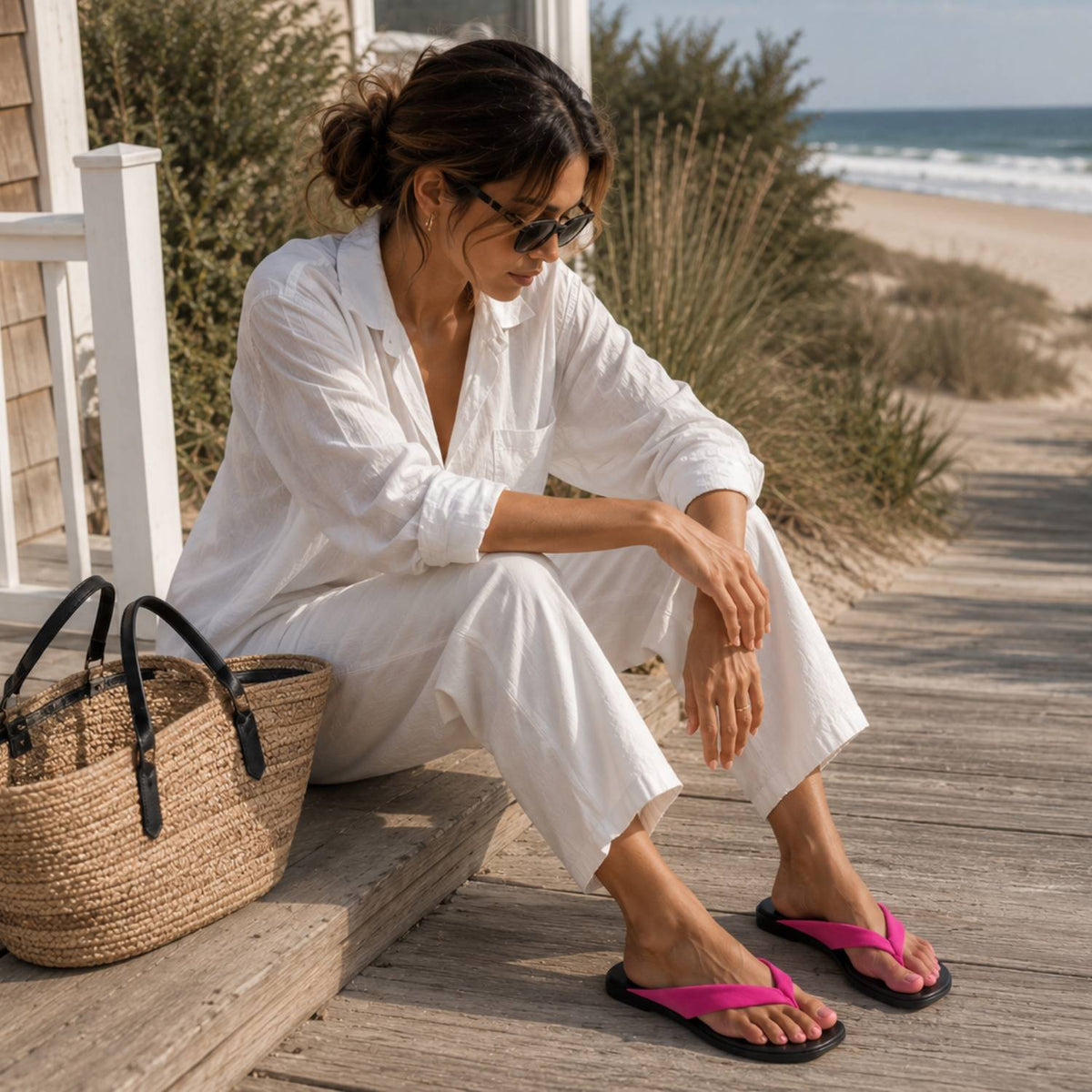 Giselle Sandal in Fuschia Nylon
