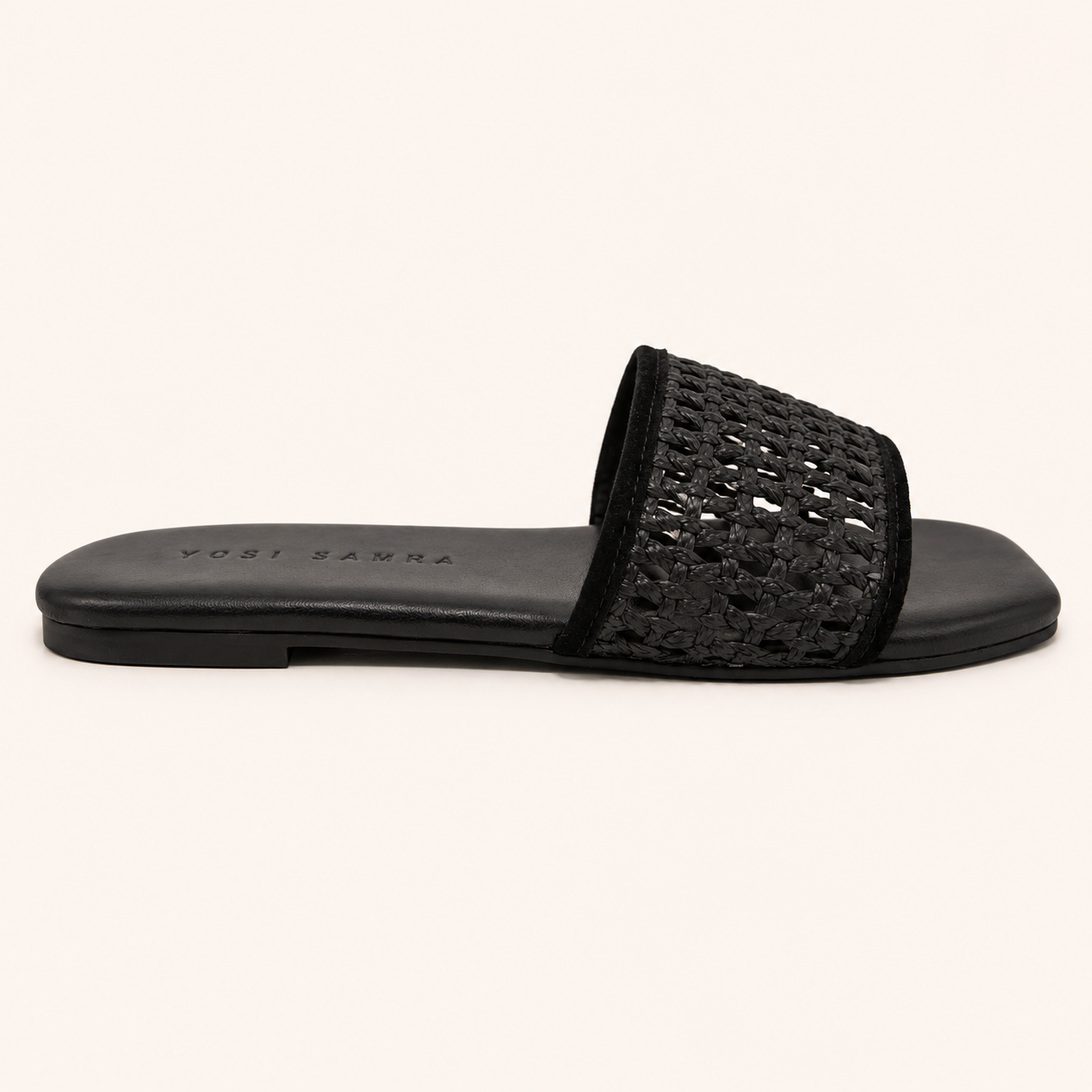 HARLEY SLIDE IN BLACK RAFFIA