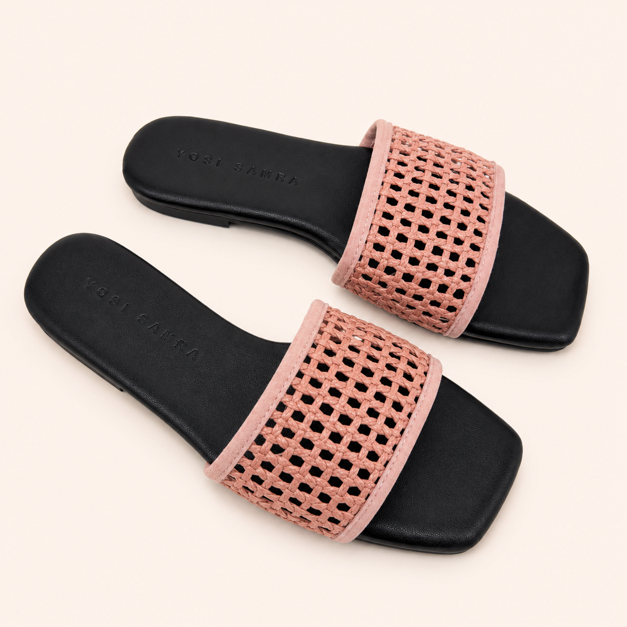 HARLEY SLIDE IN DUSTY ROSE RAFFIA