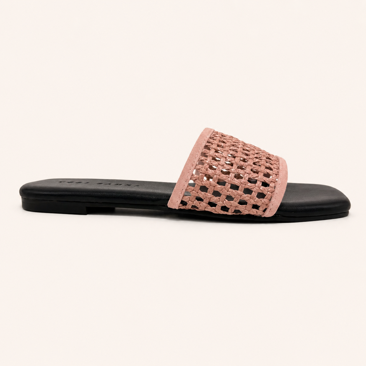 HARLEY SLIDE IN DUSTY ROSE RAFFIA
