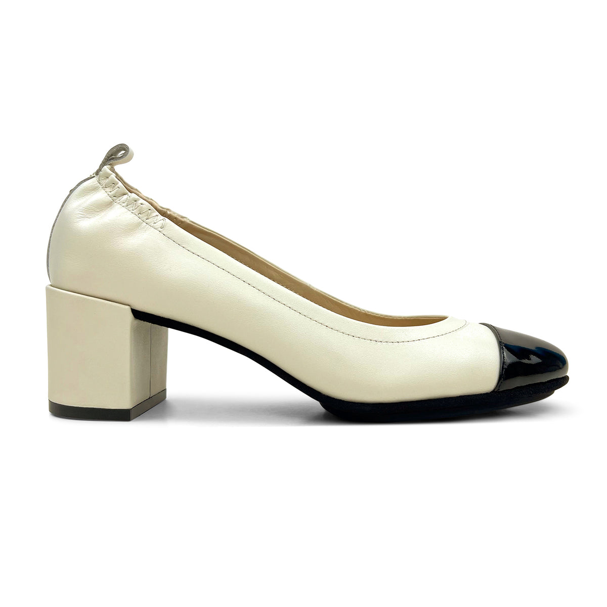 Heidi Classic Pump in Bone Leather