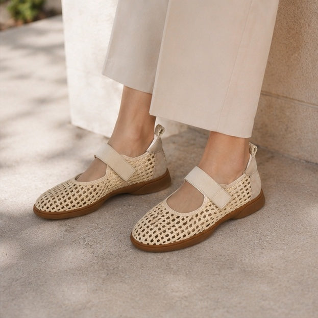 Horizon Sneaker in Bone Crochet/Suede