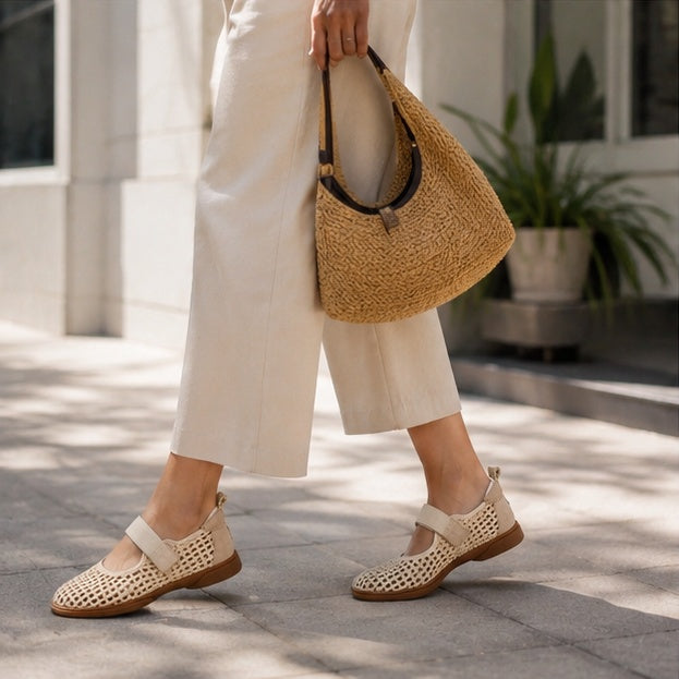 Horizon Sneaker in Bone Crochet/Suede