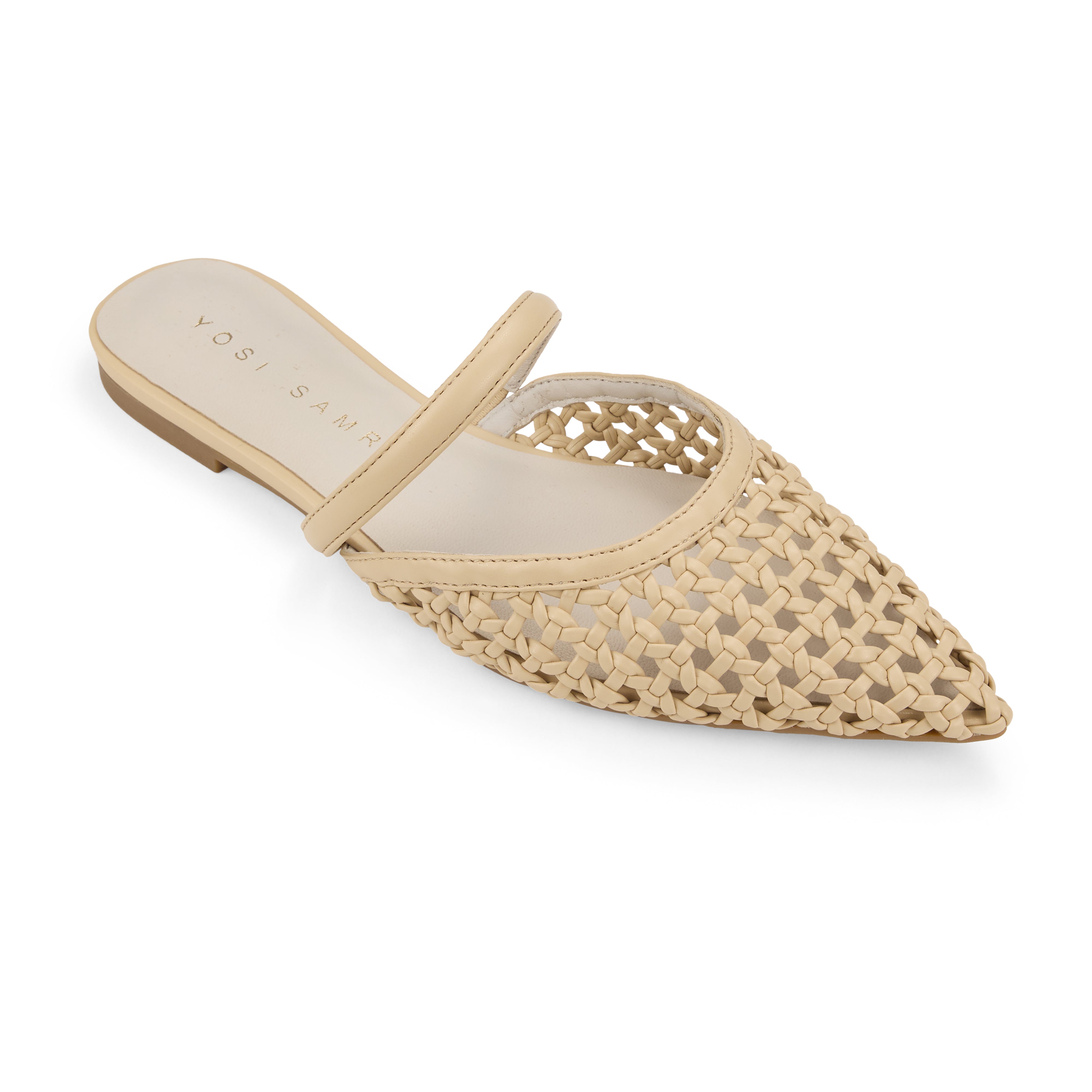 Yosi Samra Justine Slingback in Bone Hand Woven Women's Shoe