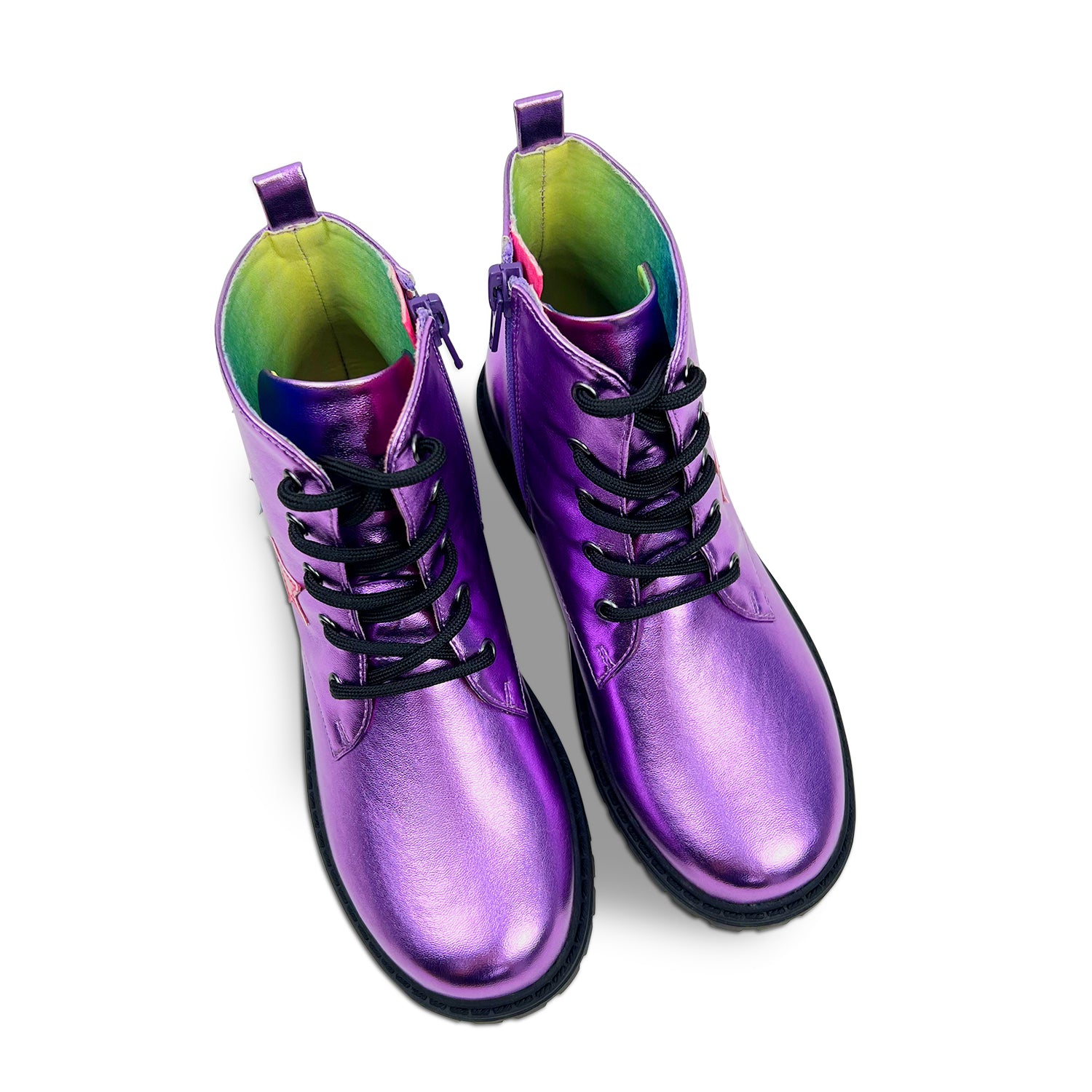 lilac combat boots