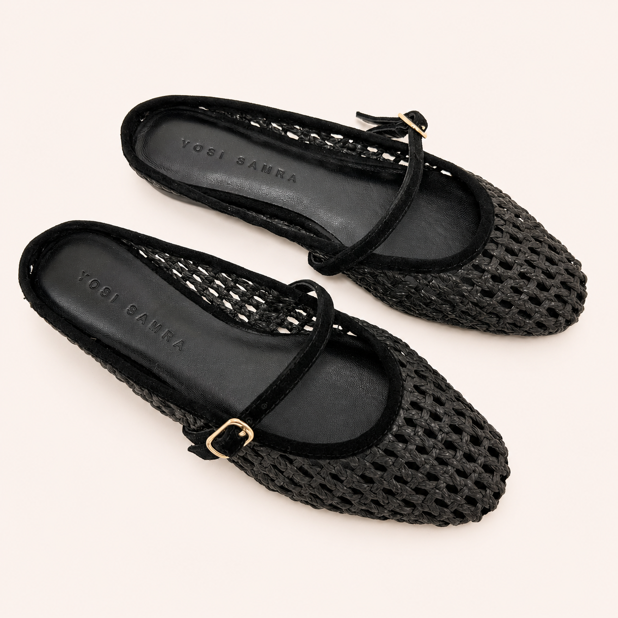 LILY SLIDE IN BLACK RAFFIA