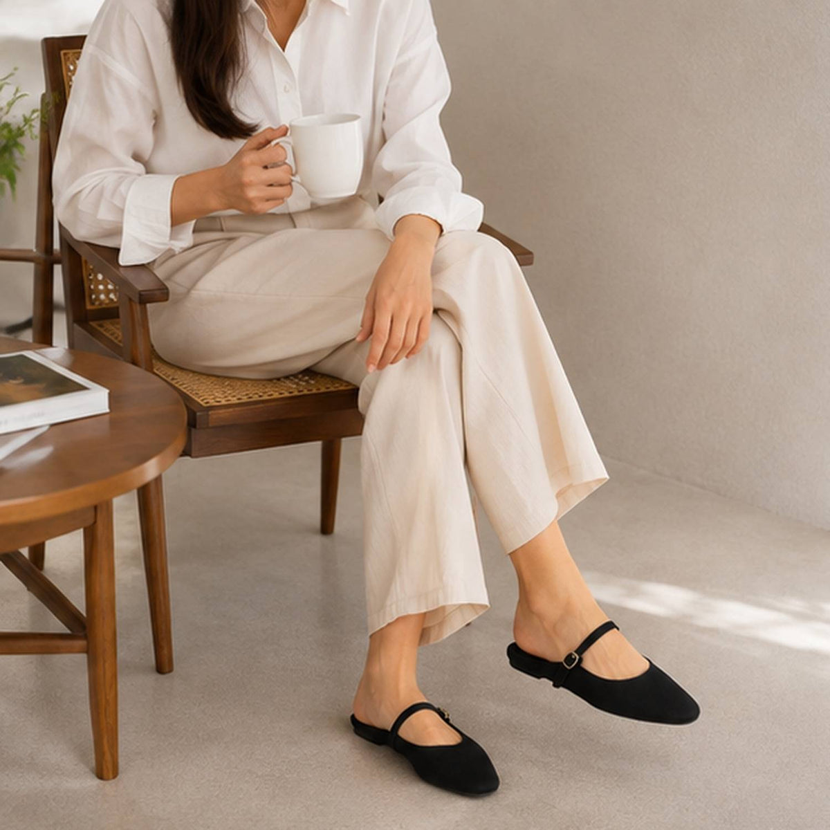 Lily Slide in Black Nylon