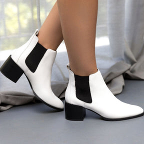 Melissa Chelsea Boot in White Leather